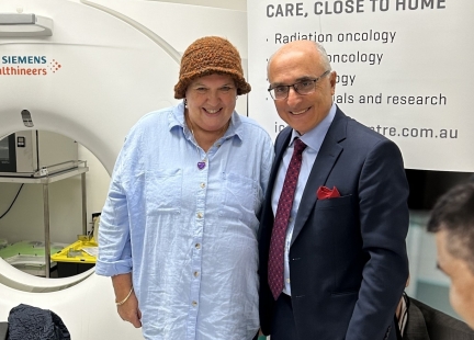 Icon's Dr John Boyages AM with patient, Sue